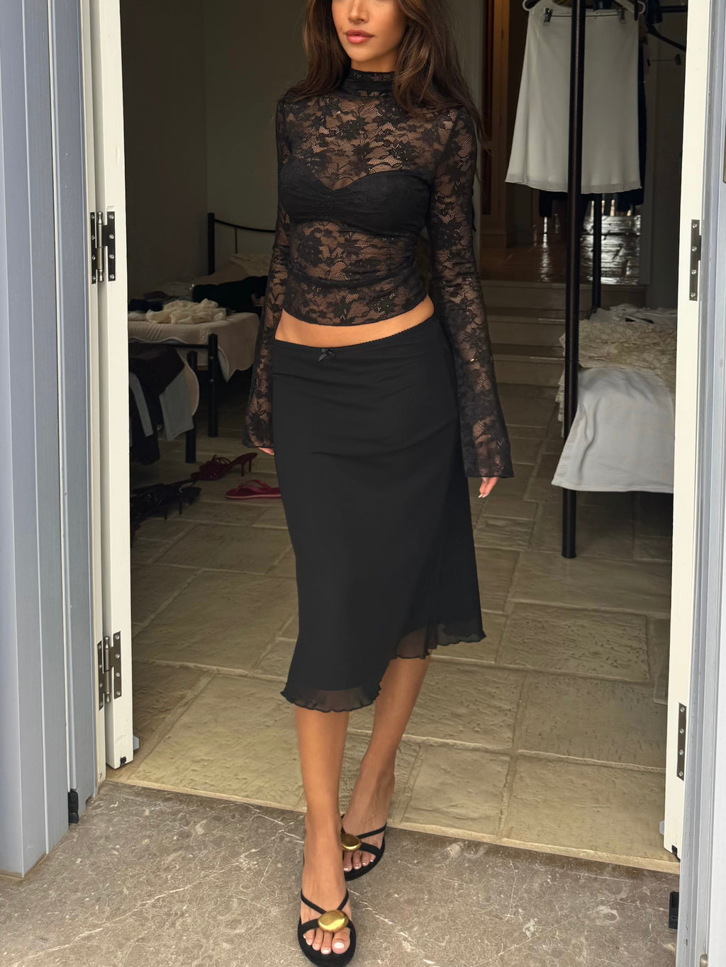 Melia mesh skirt - sort