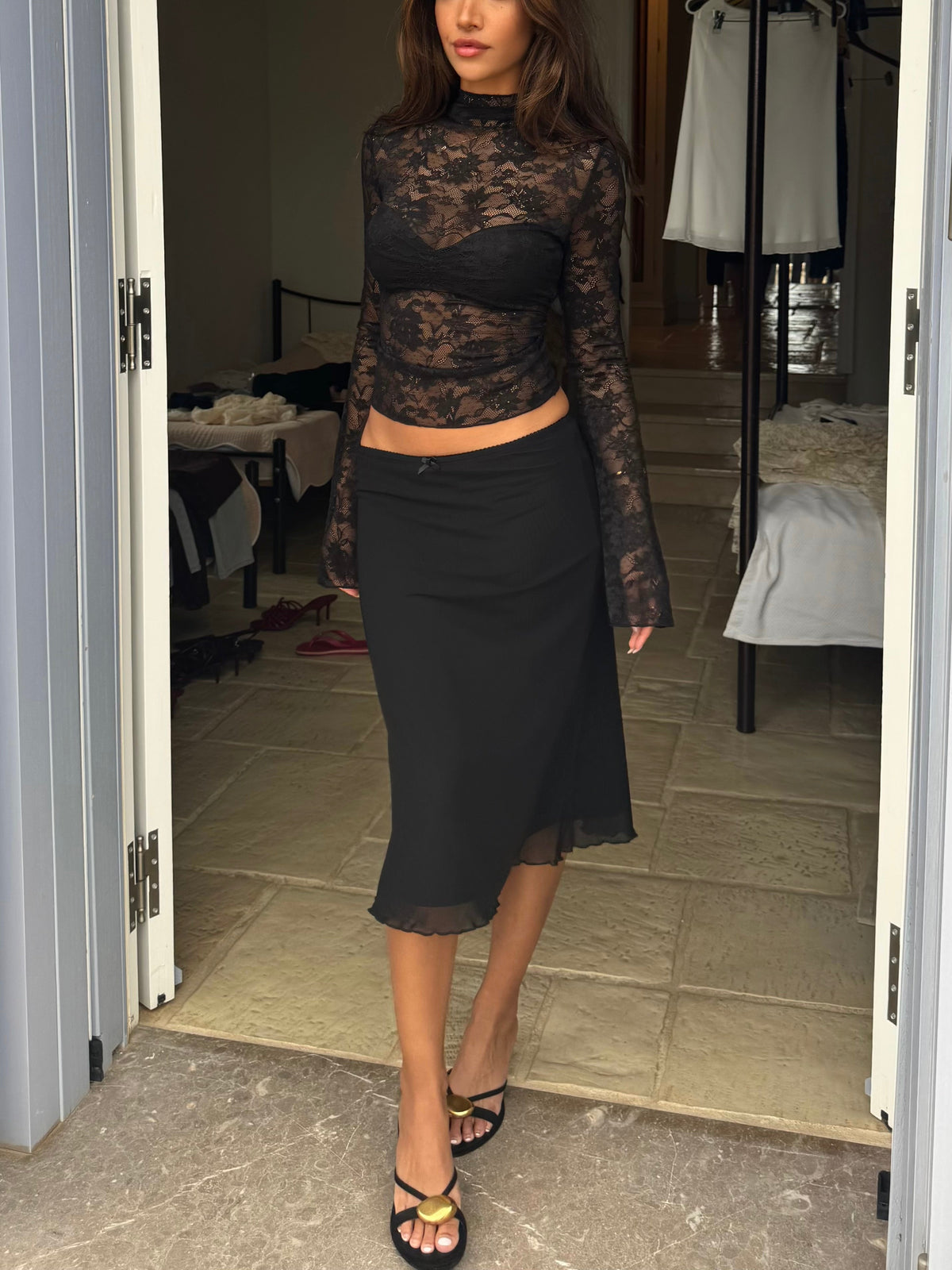 Melia mesh skirt - sort