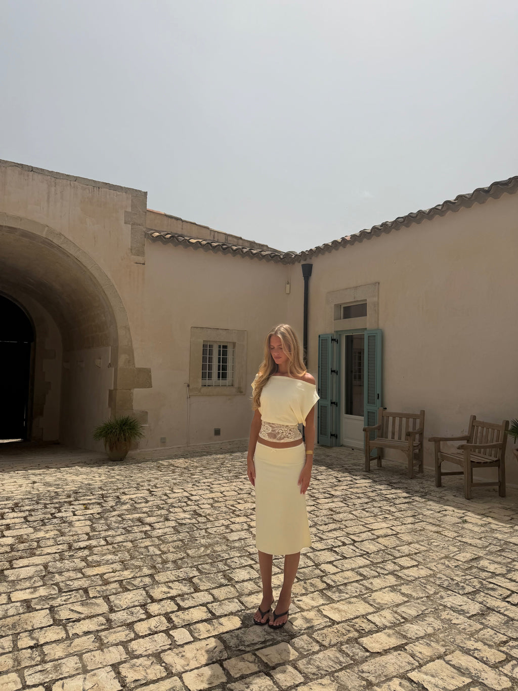 Helia basic skirt - lys gul