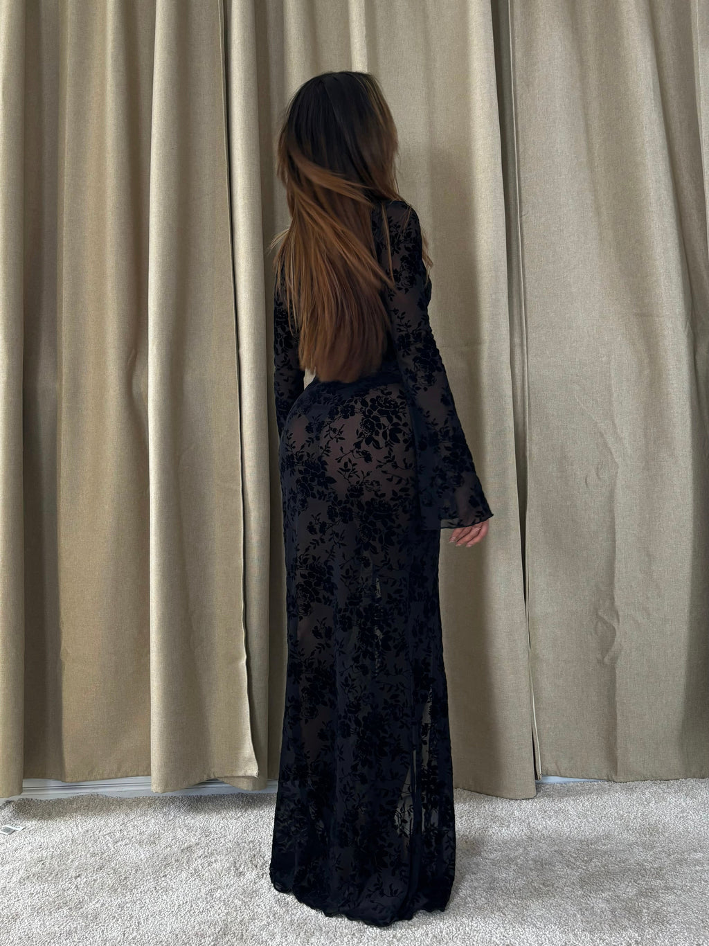 Pretty black rose kjole - sort