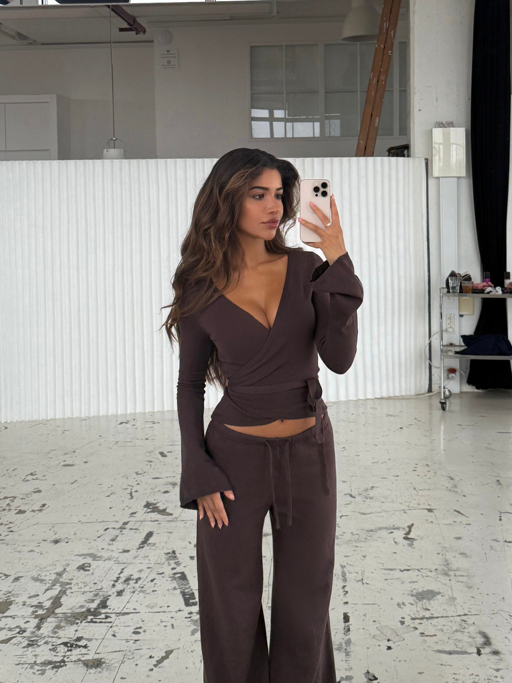 Ballerina knit top - mørk brun