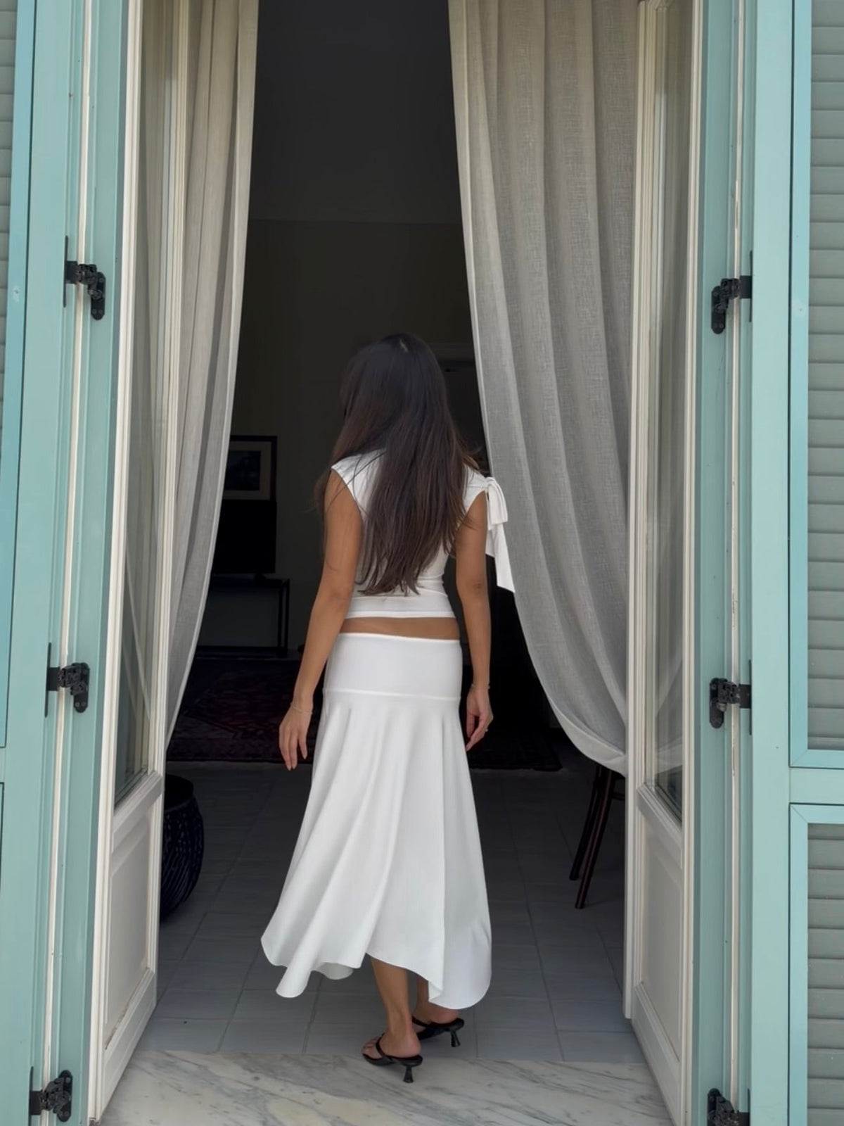 Sira long skirt - hvid