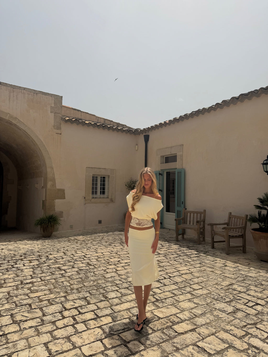 Helia basic skirt - lys gul
