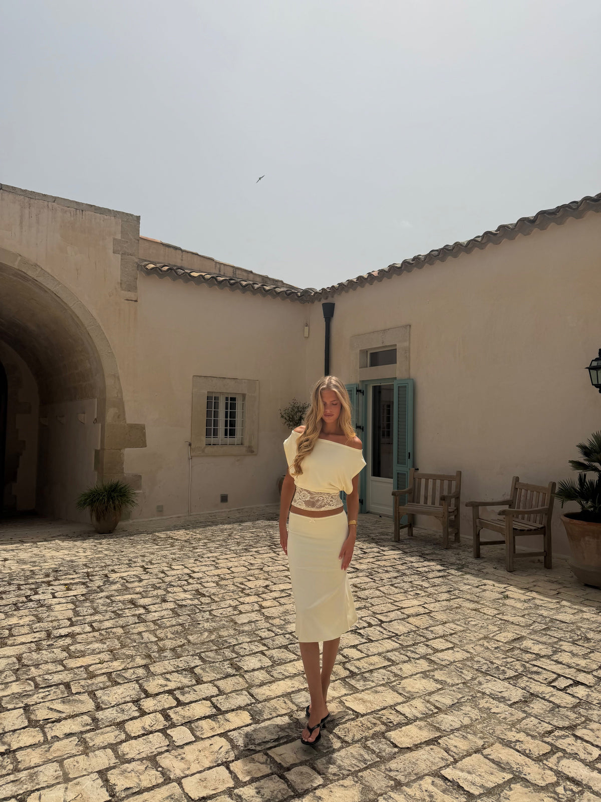 Helia basic skirt - lys gul