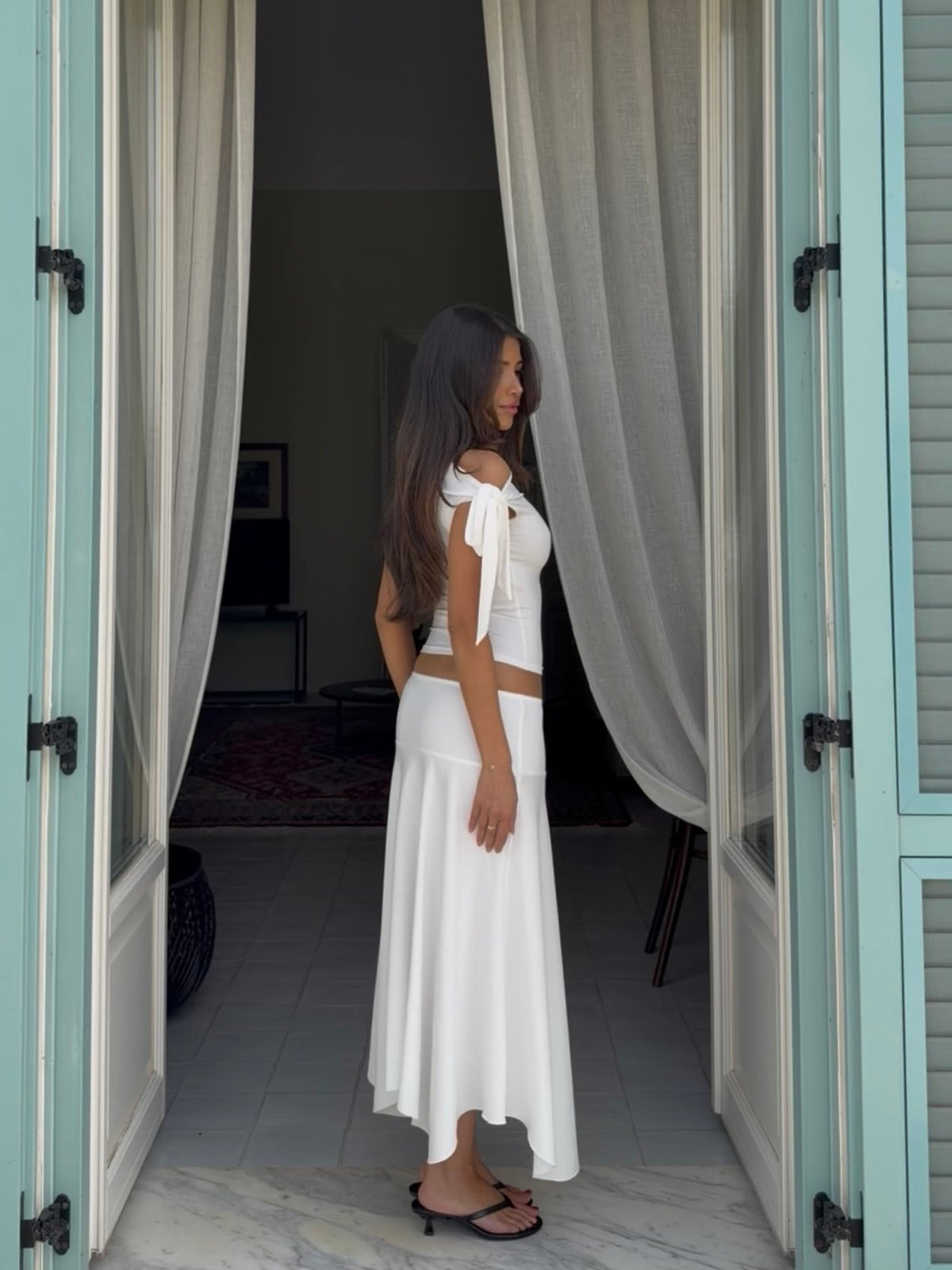 Sira long skirt - hvid