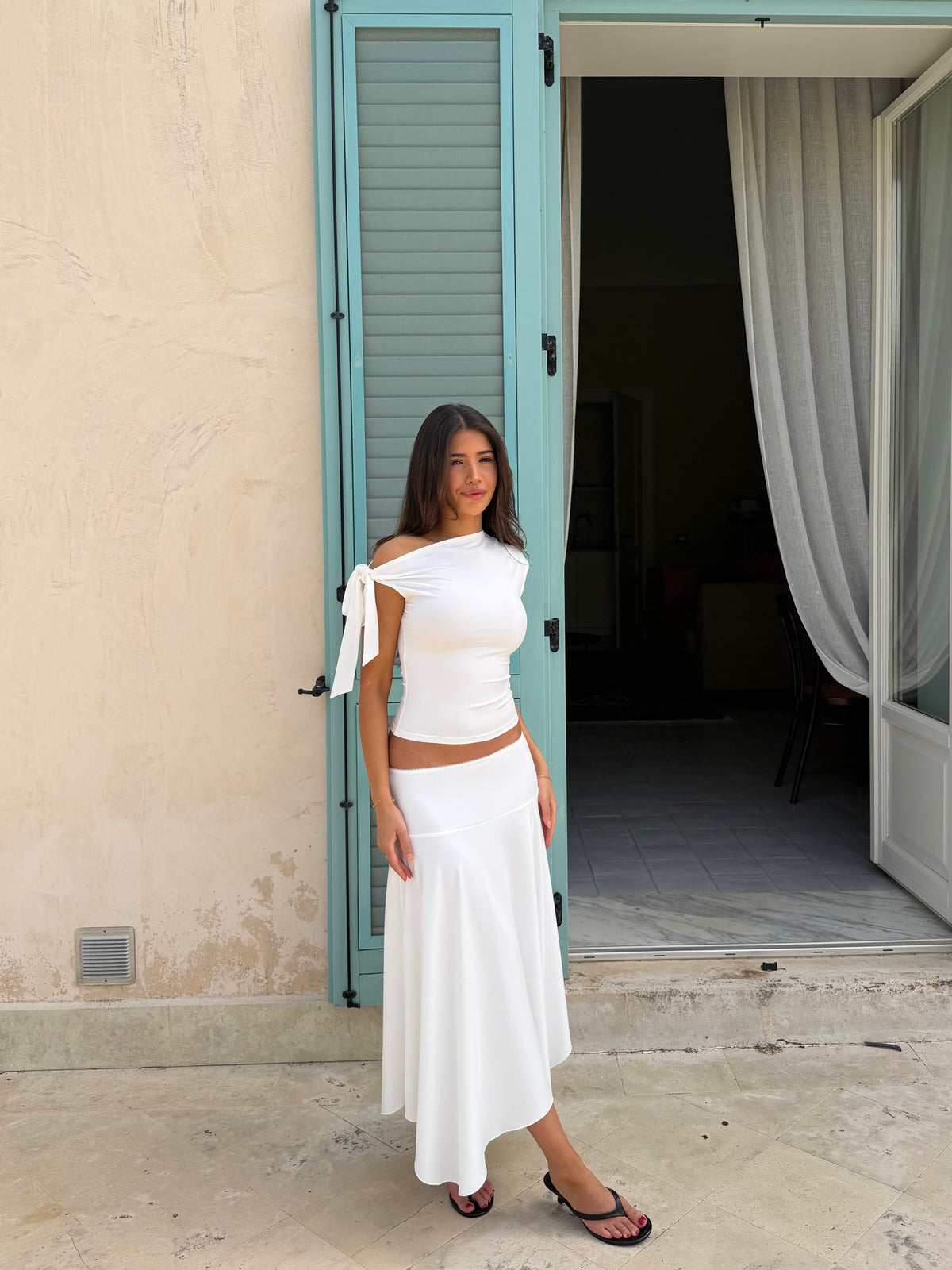 Sira long skirt - hvid