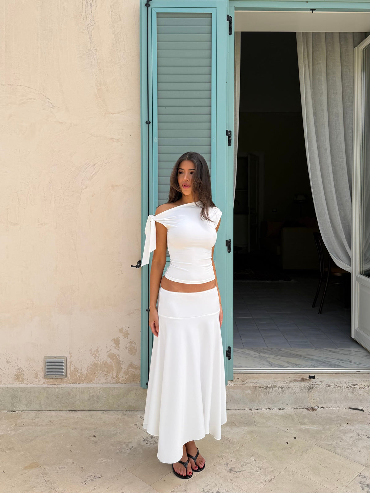 Sira long skirt - hvid