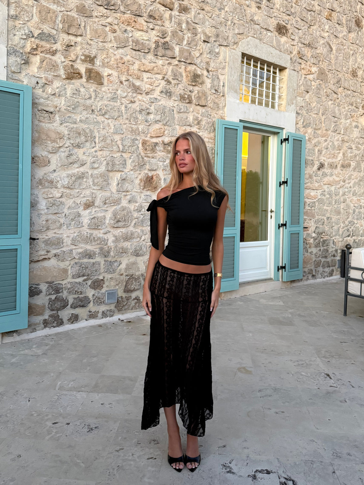 Lyra lace skirt - sort