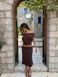 Helia basic skirt - mørk brun